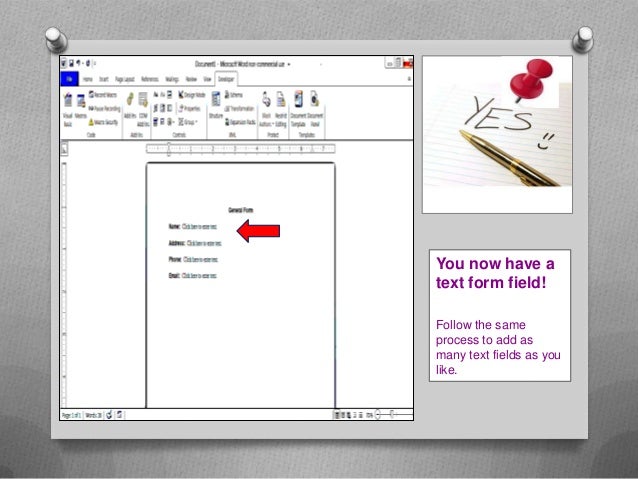 how to create forms in word