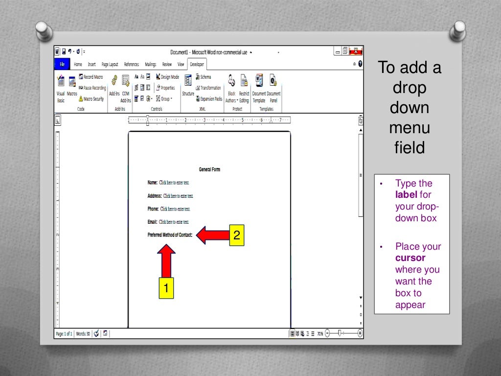 How to create a simple, fillable form using Microsoft Word