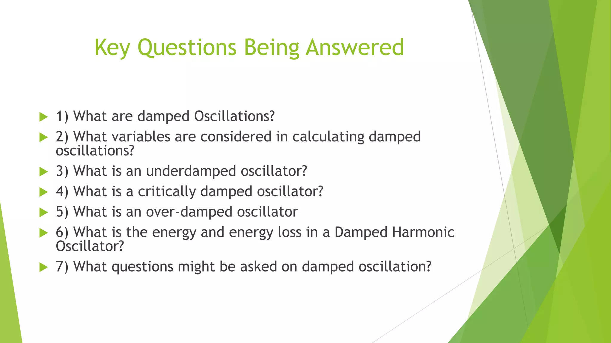 Damped Oscillations PPT