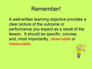 Learning Objectives | PPT | Educational Assessment | Education