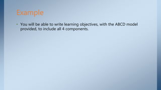 Learning objectives | PPTX
