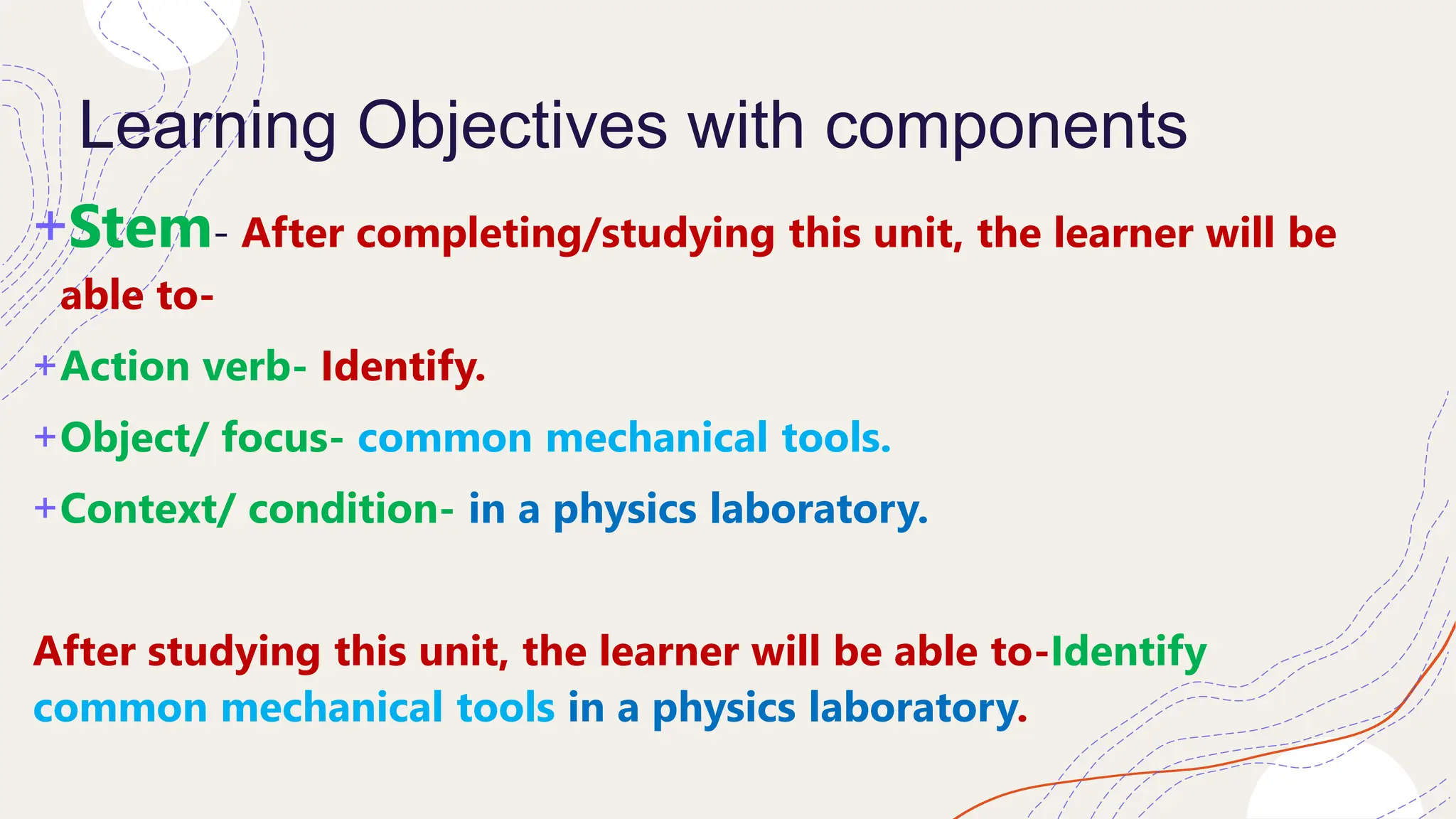 learning objectives.pptx | Educational Assessment | Education