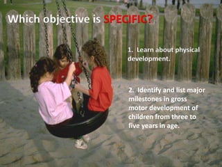 Does the learning
objective describe
SPECIFIC information
that the learner will
acquire and be able
to use?
 