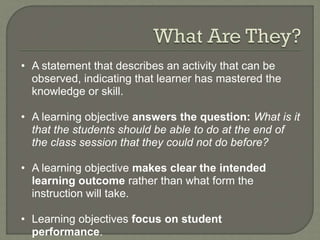 Learning objectives for librarians | PPTX