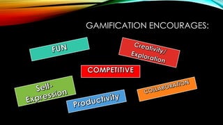 GAMIFICATION ENCOURAGES:

 