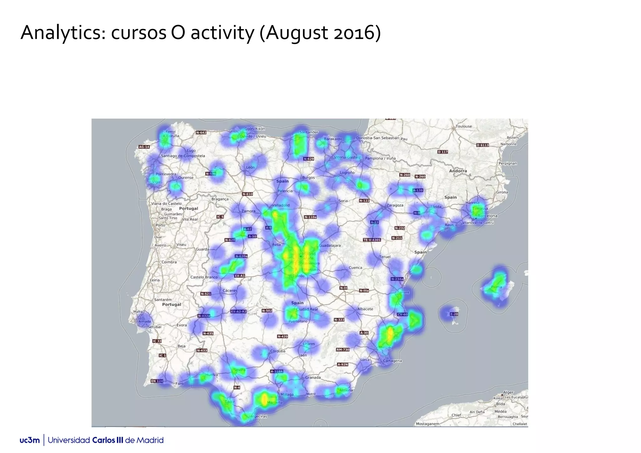 Analytics: cursos O activity (August 2016)
 