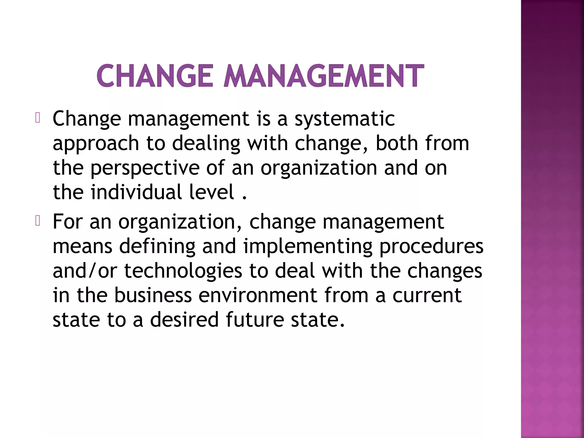Learning organization and change management power point | PPT