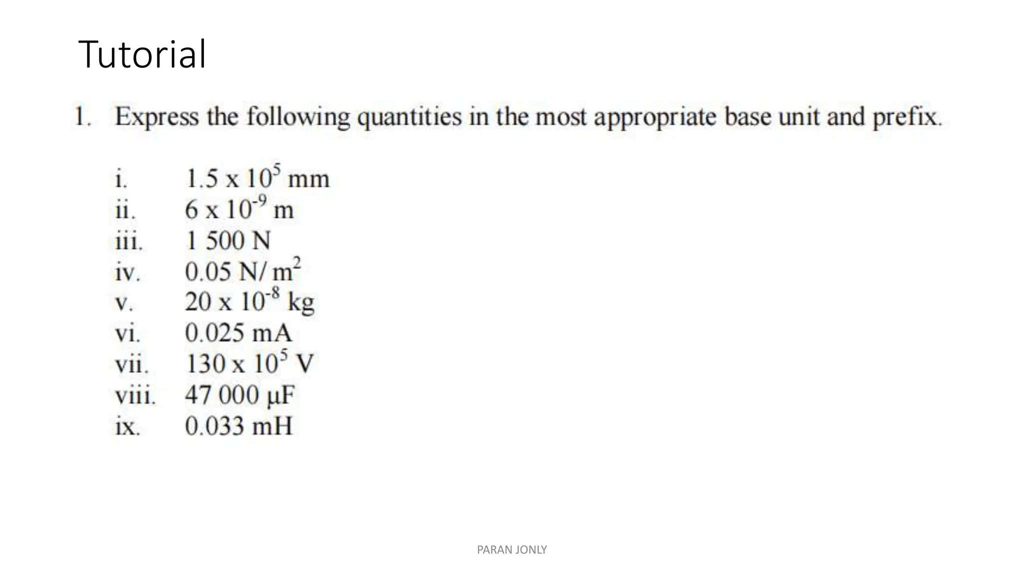 Tutorial
PARAN JONLY
 