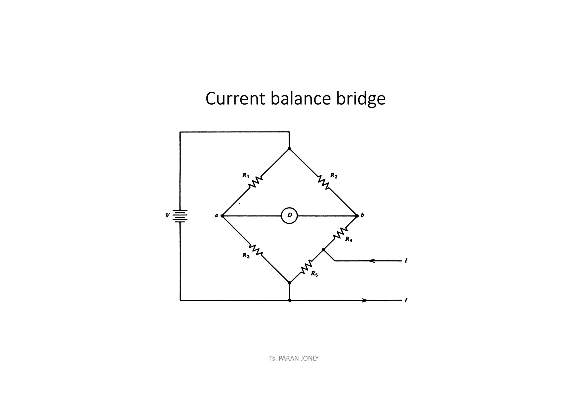 Ts. PARAN JONLY
Current balance bridge
 