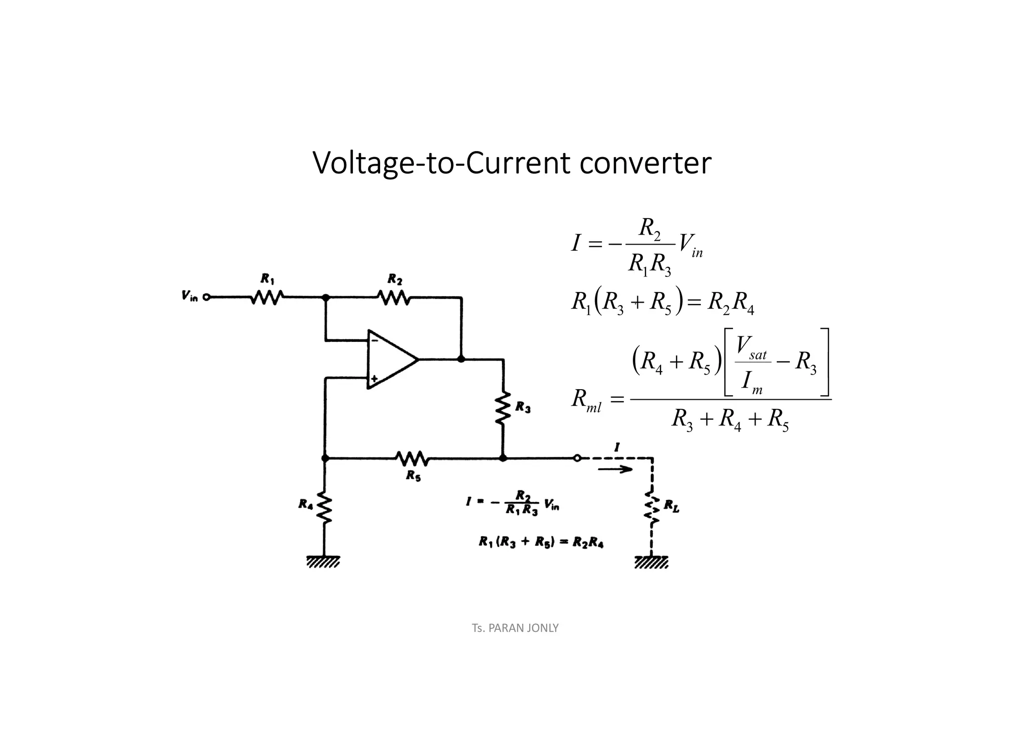 Ts. PARAN JONLY
Voltage-to-Current converter
 
 
5
4
3
3
5
4
4
2
5
3
1
3
1
2
R
R
R
R
I
V
R
R
R
R
R
R
R
R
V
R
R
R
I
m
sat
ml
in















 