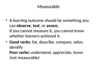 Measureable Learning SETTING MEASURABLE LEARNING OUTCOMES IN TEACHING .pptx