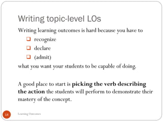 SIO Workshop: Course Design 1 - Learning outcomes | PDF