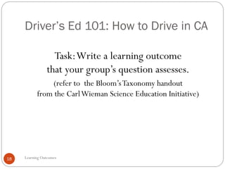 SIO Workshop: Course Design 1 - Learning outcomes | PDF