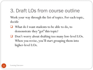 SIO Workshop: Course Design 1 - Learning outcomes | PDF