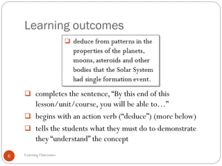 SIO Workshop: Course Design 1 - Learning outcomes | PDF