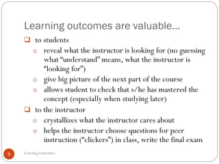 SIO Workshop: Course Design 1 - Learning outcomes | PDF