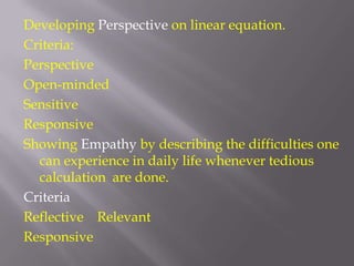 Identify and describe first-degree equations in one variable.