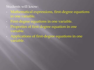 All variables are solution to equation.