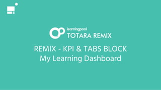 REMIX - KPI & TABS BLOCK
My Learning Dashboard
 