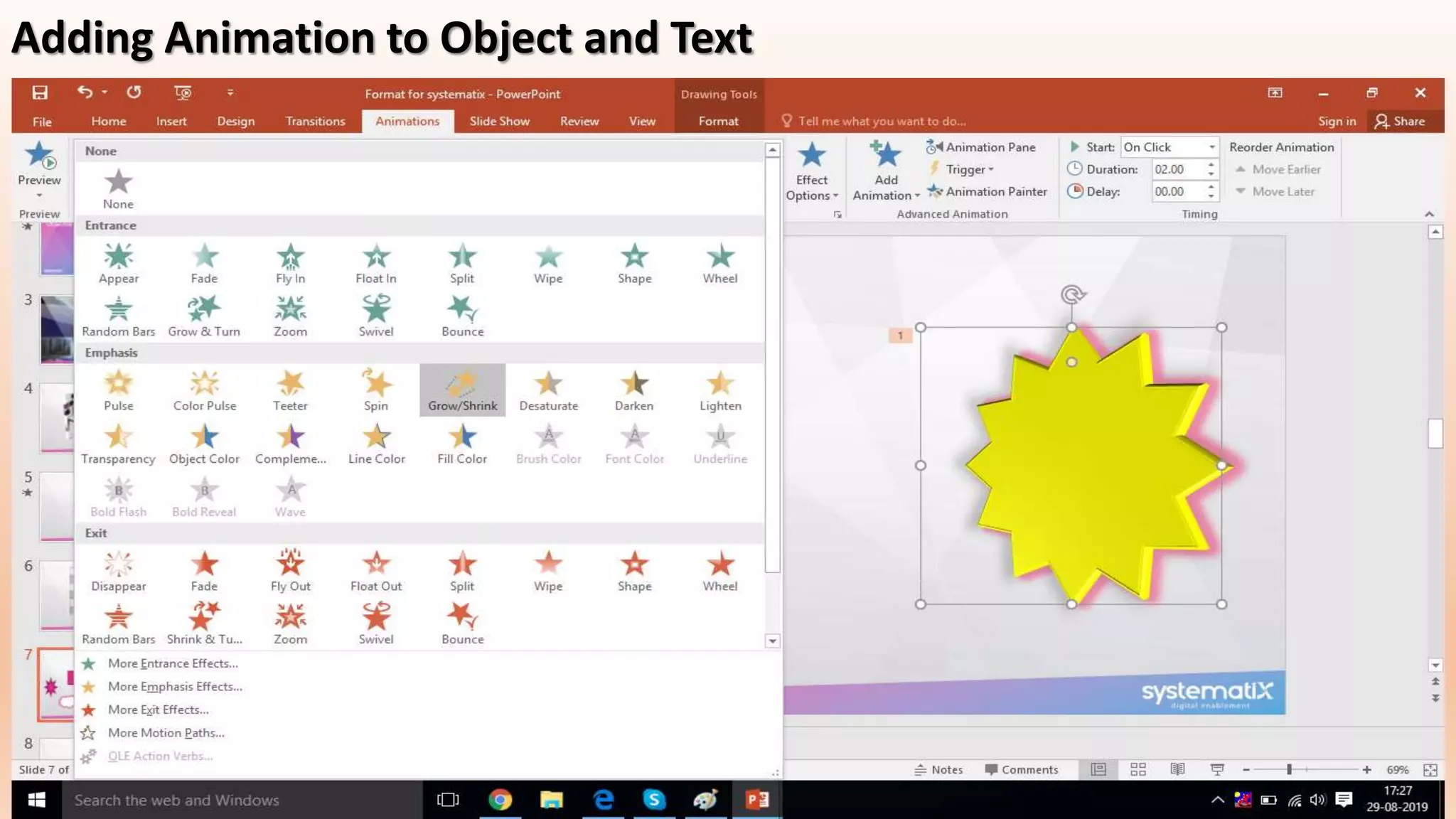 Adding Animation to Object and Text
 