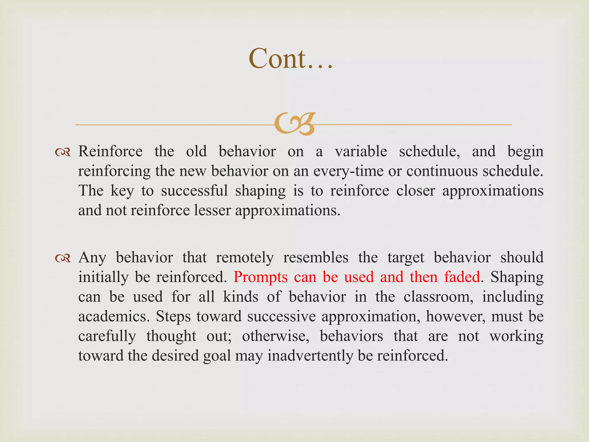 Learning principles for behaviour modification | PPTX