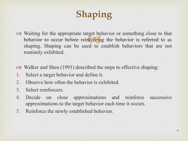 Learning principles for behaviour modification | PPTX