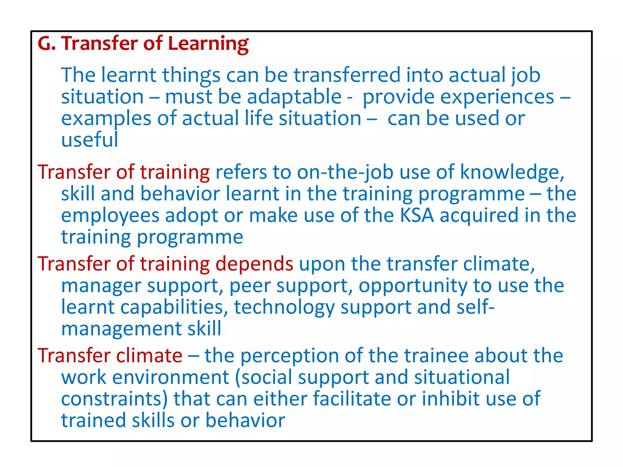 Learning principles in training | PPTX