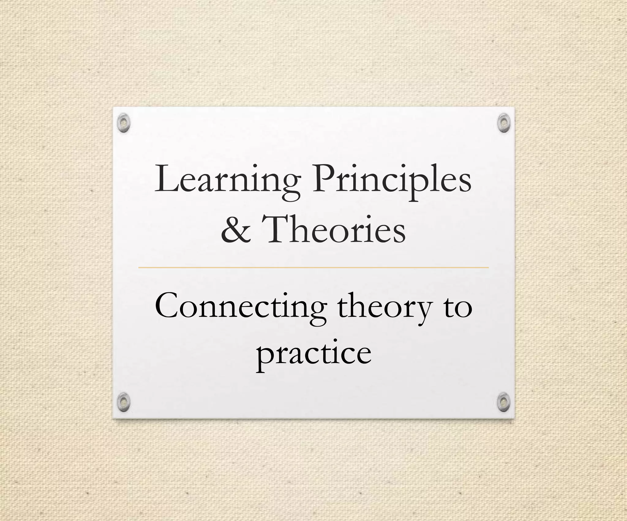 Learning principles & theories | PPT