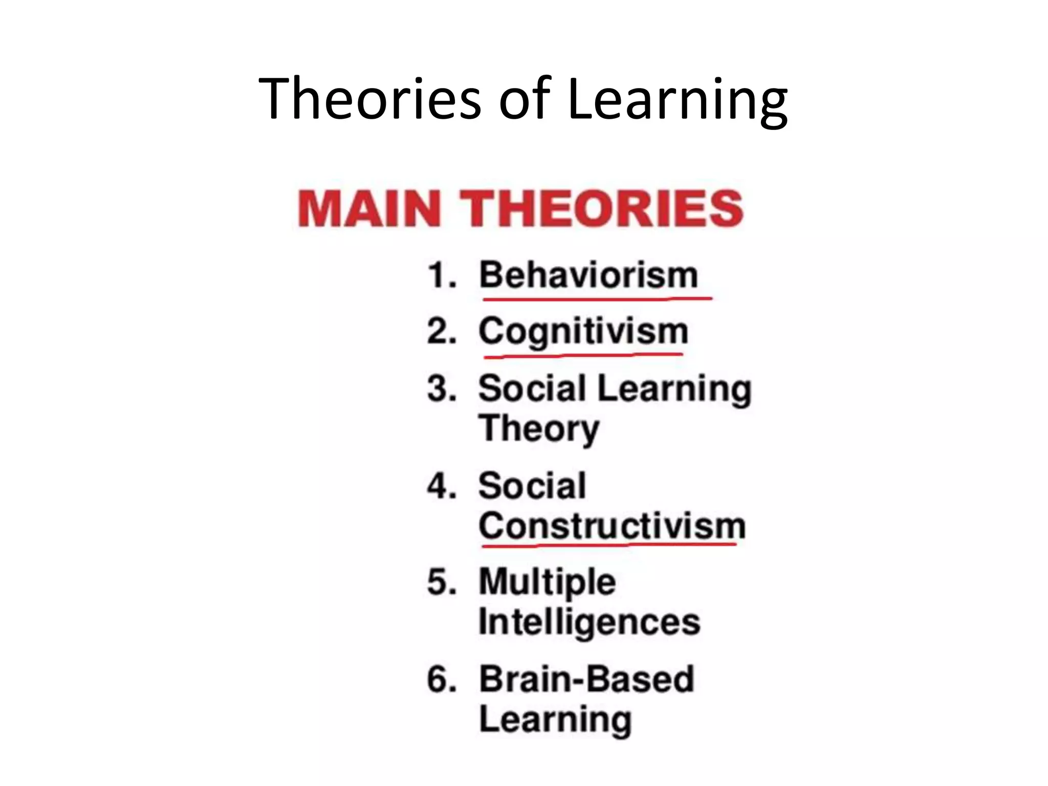Theories of Learning
 
