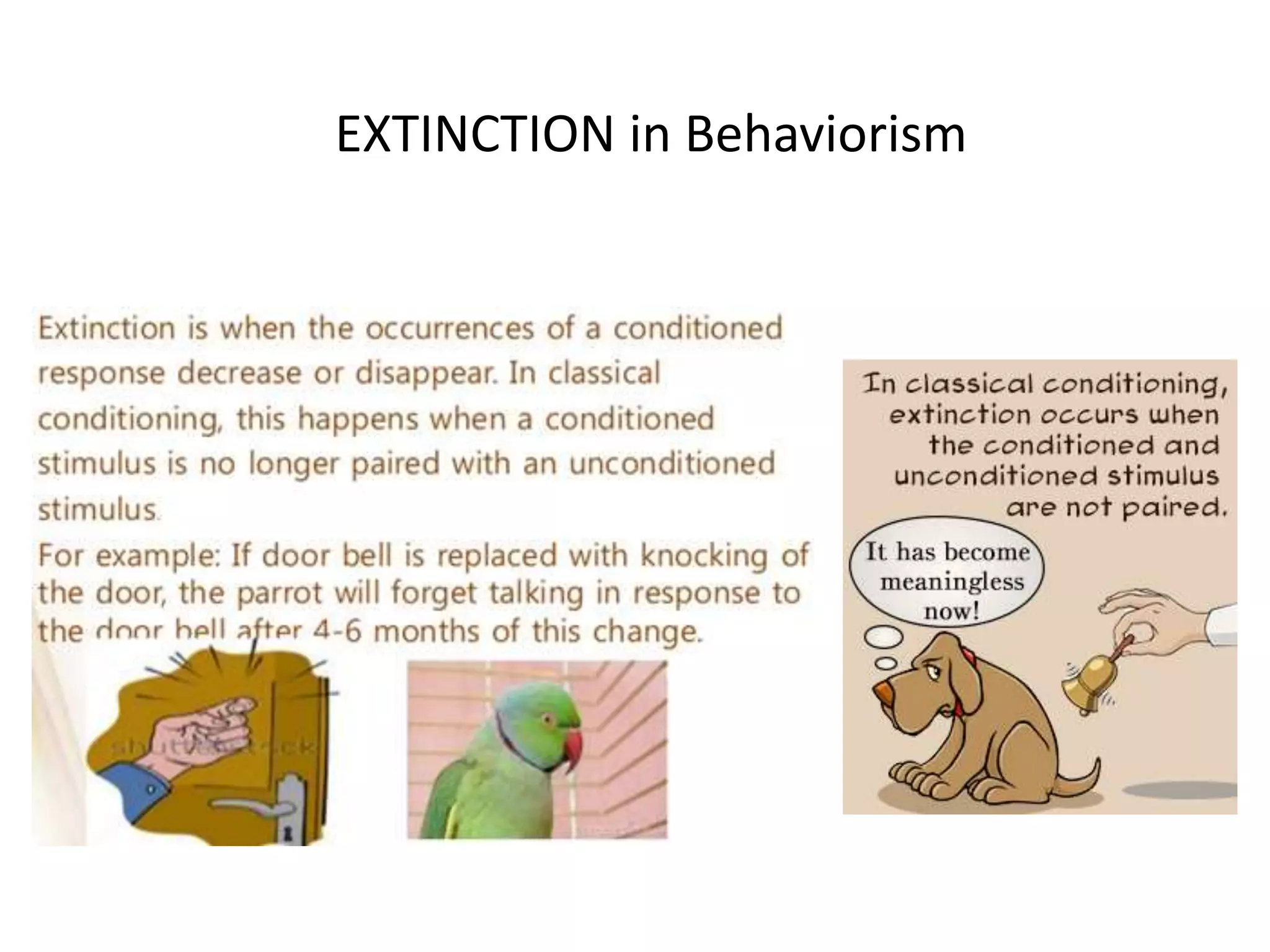 EXTINCTION in Behaviorism
 