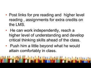 Learning profiles in a Differentiated Classroom | PPTX