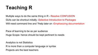 Learning R and Teaching R | PPT