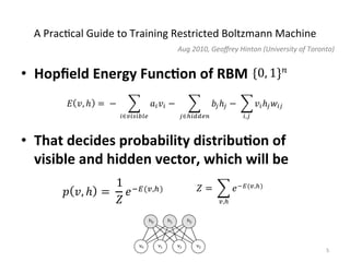 Learning RBM(Restricted Boltzmann Machine in Practice) | PDF