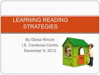 LEARNING READING
   STRATEGIES

     By Gloria Rincón
  I.E. Cardenas Centro
    December 9, 2012
 