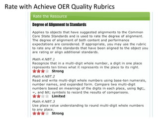 Rate with Achieve OER Quality Rubrics
 