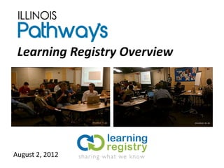 Learning Registry Overview




August 2, 2012
 