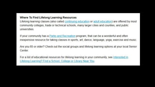 Learning resources for Seniors TBTC TBCS