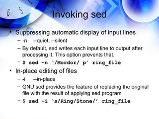 Learning sed and awk | PPT