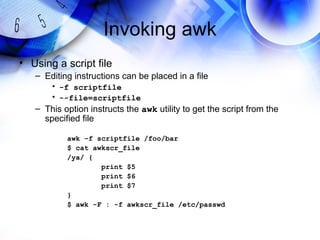 Learning sed and awk | PPT