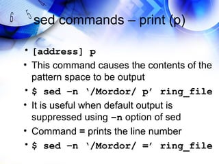 Learning sed and awk | PPT