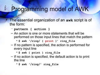 Learning sed and awk | PPT