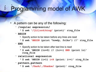 Learning sed and awk | PPT