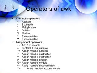 Learning sed and awk | PPT