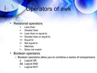 Learning sed and awk | PPT