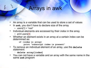 Learning sed and awk | PPT