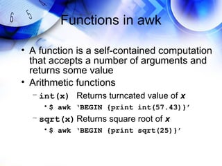Learning sed and awk | PPT