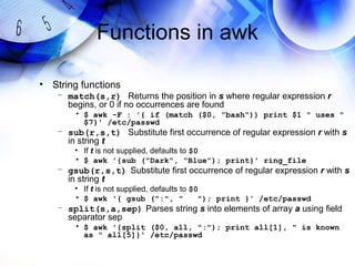 Learning sed and awk | PPT