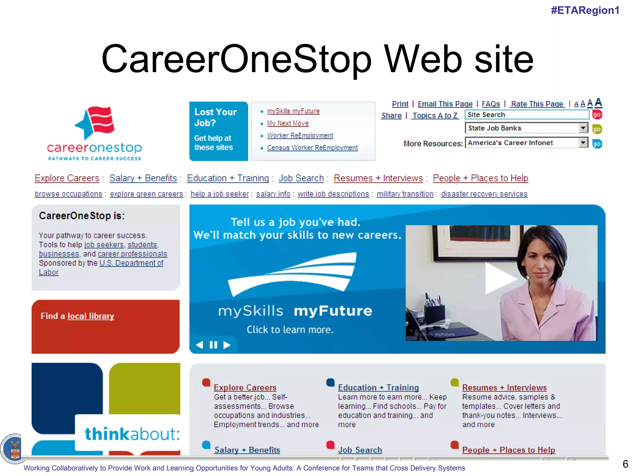 CareerOneStop Web site 