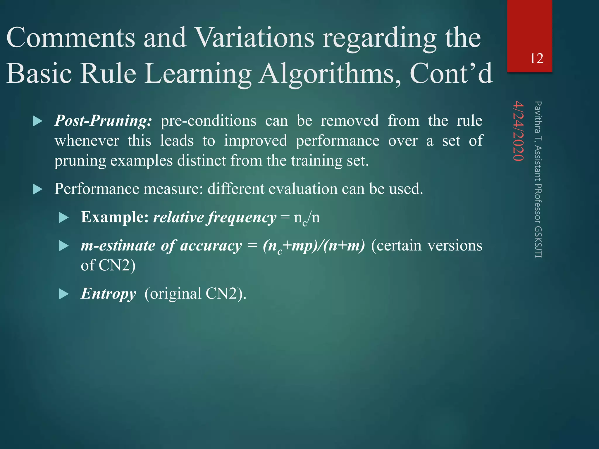Learning sets of rules sequential learning algorithm foil ppt