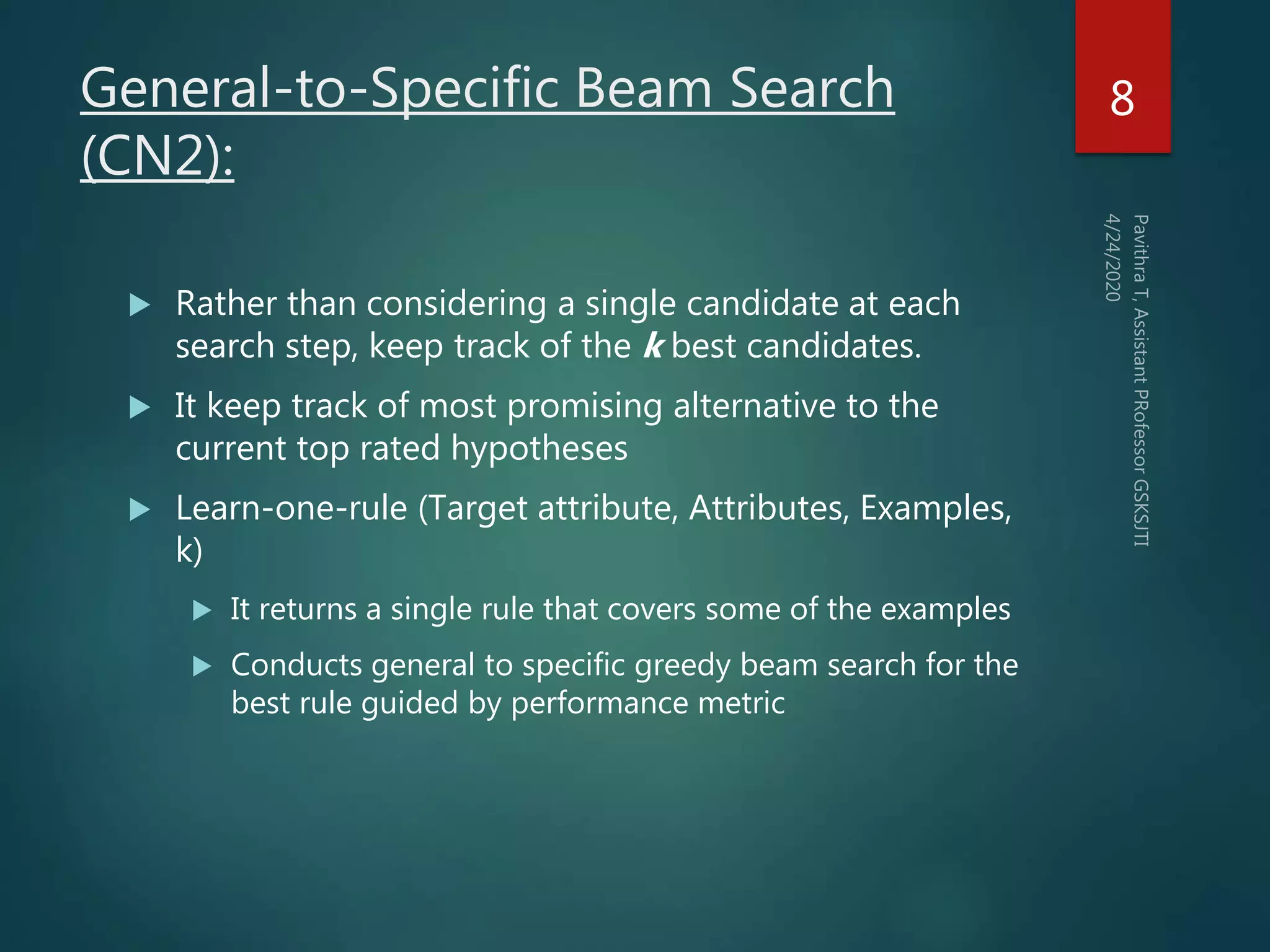 Learning sets of rules sequential learning algorithm foil ppt
